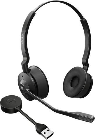 Jabra Engage 55 MS Stereo USB-A Headset, SafeTone 2.0 Hearing Protection, DECT Security Step C, Robust and Flexible USB Adapter, Black | 9559-450-111