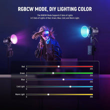NEEWER MS60C RGBWW LED Video Light with 2.4G/APP Control, 65W Metal Mini RGB COB, Bowens Mount Spotlight, 2700K-6500K, 8300lux/1m, CRI 97+/TLCI 98+,17 Effects + RGBCW | AWP012551