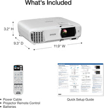 Epson Home Cinema 1100 3-Chip 3LCD Wireless 1080p Projector, Streaming with Apple AirPlay, Miracast, Home Theater/Gaming, 3,400 Lumens Color and White Brightness, Speaker, 16000:1 Contrast, 2x HDMI