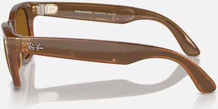 Meta Ray-Ban Smart Glasses Wayfarer Large 53/22/155 Shiny Caramel Polar Brown RW4008