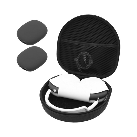 ProCase Airpods Max Case, Hard Travel Carrying Headphone Case with Silicone Earpad Cover & Mesh Pocket, Airpod Max Accessories Bag -Black