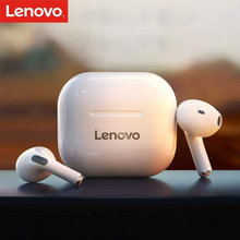Lenovo LivePods LP40 TWS Semi-In-Ear Earbuds BT 5.0 True Wireless Earbuds with Touch Control Handsfree Call Stereo Sound Noise Cancelling Headphones with Two-Ear Design, Black