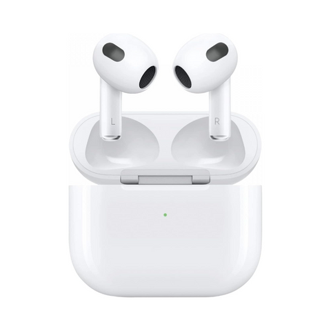 Green Lion True Wireless Green Earbuds 3 with Built-In Microphone & Charging Base Compatible With iPhone 14 Pro Max / 13 Pro Max/Galaxy Note S20 / S21 / S22 (White) - EARBUDS