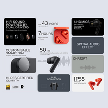 CMF by Nothing Buds Pro 2 Bluetooth Earbuds, ChatGPT Integrated, TWS with Clear Voice Technology 2.0, 50 dB Smart ANC, Up to 11 hrs Battery, Spatial Audio Effect, IP55, Dark Grey, Middle East Version