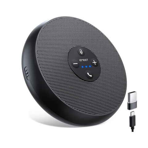EMEET USB Speakerphone, M1A Zoom Certified AI Mics 360°Voice Pickup USB Type C-A Plug&Play Computer Speakers with Microphone, Fast Mute Noise Reduction Echo Cancellation for 5-8 People for Zoom Teams