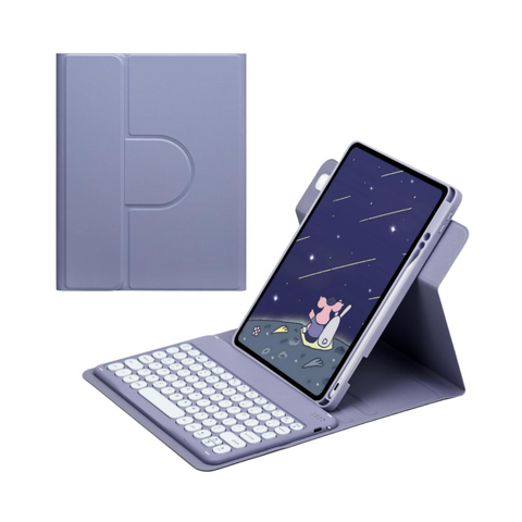 NALACAL 360° Rotatable Magnetic Detachable Keyboard Case for iPad 10th Generation 2022 - Includes Pencil Holder, BT Keyboard, Compatible with iPad 10th Gen 10.9 inch - Lavender