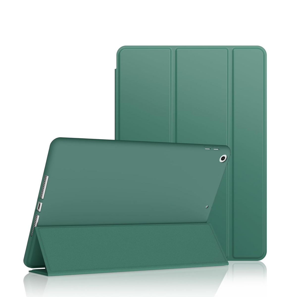 VANCLE PU Case for iPad 9/8/7 (10.2-Inch, 2021/2020/2019 Model, 9th/8th/7th Generation) ，Slim Stand Hard Back Shell Protective Smart Cover Case for 10.2 Inch iPad 9/8/7 (Green)