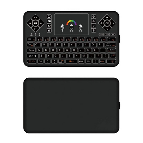 KASTWAVE Mini Wireless Keyboard, Q9 Portable Rechargeable Keyboard with Touchpad Colorful Backlit, Handheld Remote Keyboard for PC,Raspberry Pi 4, Android TV Box,KODI,Windows 7 8 10