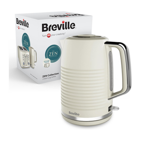 Breville VKT251 Kettle, 18/8 Stainless Steel, Cream