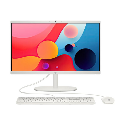 HP AIO 22-dg0012nh All-in-One Desktop PC – 21.5″ FHD VA Display, Intel® Core™ i3-N300, 8GB DDR5 RAM, 512GB SSD, Wi-Fi 6, Windows 11 Pro, Keyboard & Mouse Included – Cashmere White
