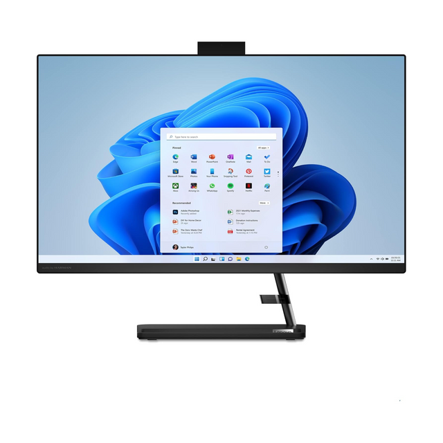 Lenovo AIO 3 27IAP7 desktop PC with Intel 12th Gen Core i5-1240P, NVIDIA GeForce MX550 2GB GDDR6, 27 Inch FHD Display, 8GB RAM, 512GB SSD, Windows 11, Black, F0GJ007BAX