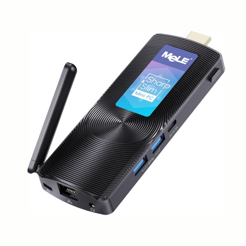 MeLE PCG02 Fanless Mini PC Stick Windows 11 Home N4000 4GB/128GB Portable Mini Desktop Computer Support HDMI 4K 60Hz, BT4.2, 2.4G/5.8G Dual Band Wi-Fi, USB, Gigabit Ethernet on IOT, Industrial
