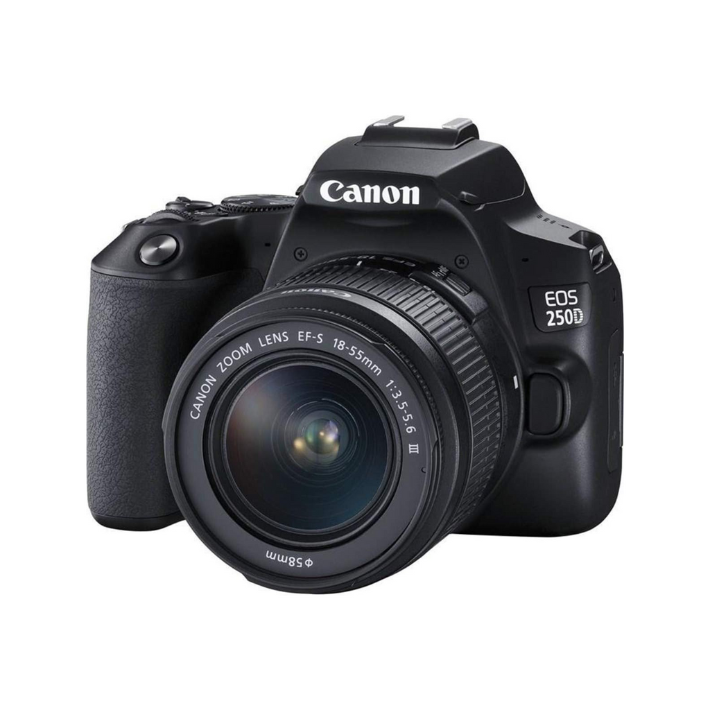 Canon EOS 250D DSLR Camera With EFS 18-55 DC III Lens 24.1 MP APS-C Sensor 5 FPS Vari-Angle Touchscreen 4K Movies Wi-Fi Bluetooth