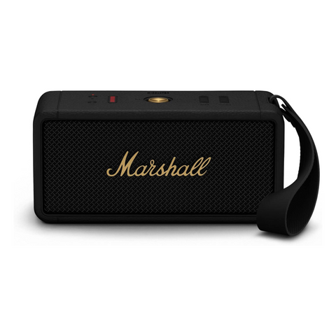 Marshall Middleton Bluetooth Portable Speaker for Outdoor Adventures, 20+ hours of Wireless playtime, water resistant IP67 50W - Black and Brass