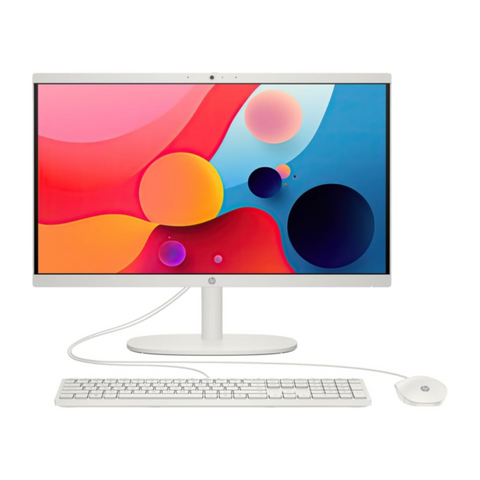 HP AIO 22-dg0012nh All-in-One Desktop PC – 21.5″ FHD VA Display, Intel® Core™ i3-N300, 16GB DDR5 RAM, 512GB SSD, Wi-Fi 6, Windows 11 Pro, Keyboard & Mouse Included – Cashmere White