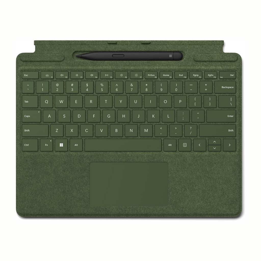 Microsoft Surface Pro Signature Keyboard and Slim Pen 2 Bundle - Tactile With Backlit Keys and Glass Trackpad for Surface Pro 9 or X - Forest