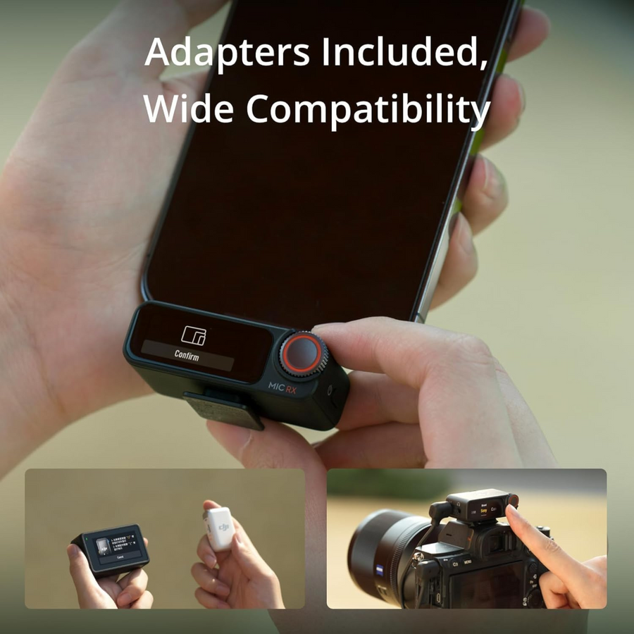 DJI Mic 2 (2 TX + 1 RX + Charging Case), Wireless Microphone, Intelligent Noise Cancelling, 32-bit Float Internal Recording, 250m (820 ft.)