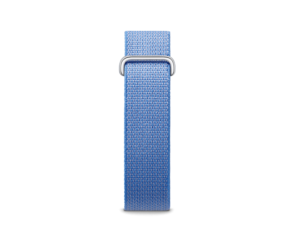 Google Fitbit Air with Lavender Performance Loop band, band laid flat