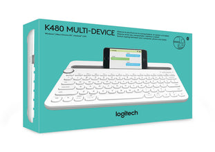 Logitech K480 Wireless Multi-Device Keyboard for Windows, Apple iOS android  PC/Mac/Laptop/Smartphone/Tablet, English Layout - White