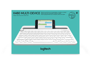 Logitech K480 Wireless Multi-Device Keyboard for Windows, Apple iOS android  PC/Mac/Laptop/Smartphone/Tablet, English Layout - White