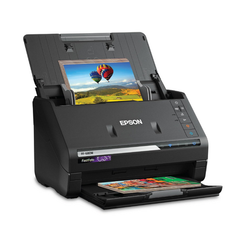 Epson FastFoto FF-680W Wireless High-Speed Photo and Document Scanning System, Black