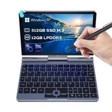 Crelander 2-in-1 Mini Laptop | 8-Inch Touchscreen Portable Small Pocket Computer | Intel 12th Gen N100 Processor | 12GB DDR5 RAM 512GB SSD |PD 30W Charging | WiFi6 BT5.2 |Backlit Keyboard |Windows 11