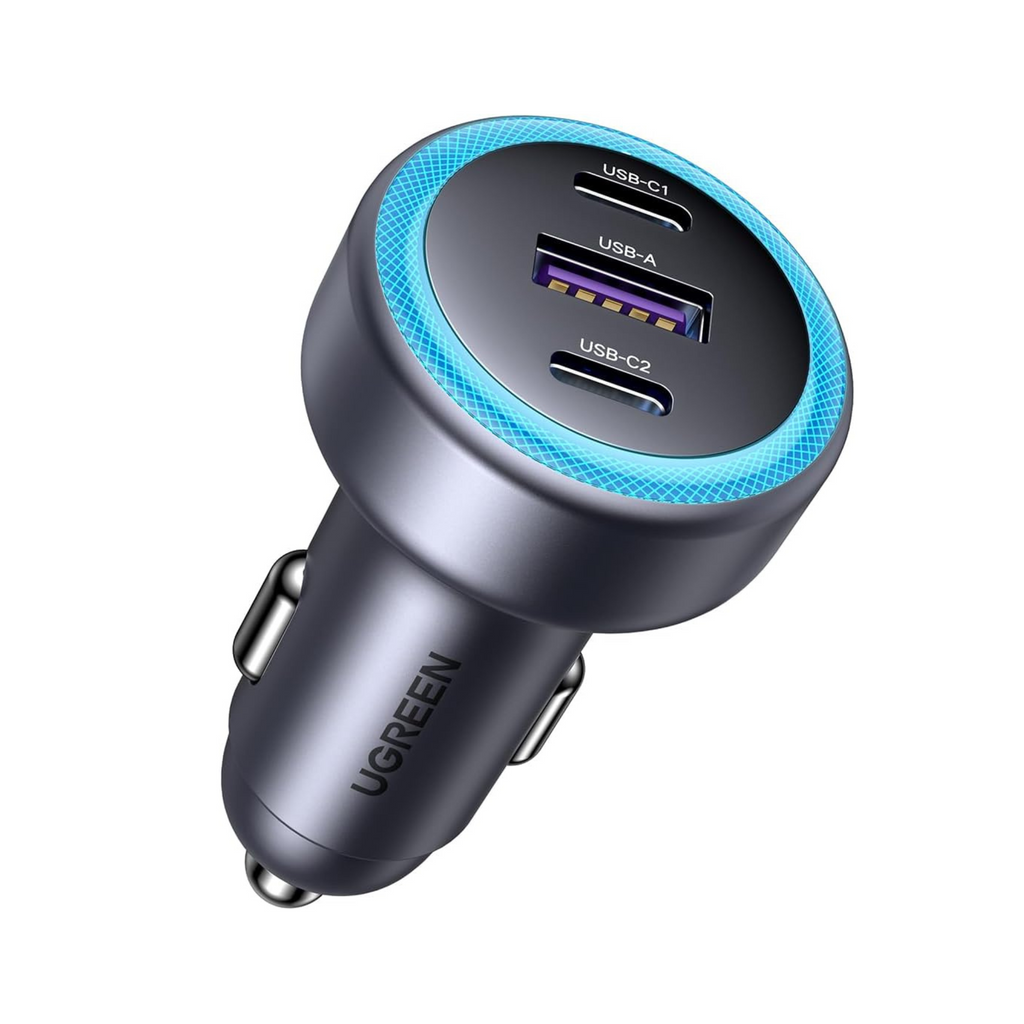 UGREEN USB C Car Charger, 30W 3-Port Type C Phone Adapter, iPhone 16 Car Charger Fast Charging, PD 3.0 30W/QC 3.0 22.5W, for iPhone 16/15/14 Series, Samsung, Huawei, Xiaomi, Redmi, iPad, AirPods