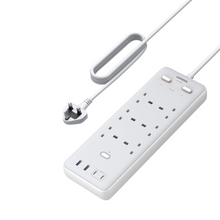 UGREEN 65W 10-in-1 Extension Cord with 4 USB Slots, Power Strip Surge Protector with 6-Way Multi-plug USB Charger Socket Smart Charging Station 2M Extension Cable for Home Office Travel