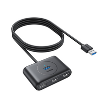 UGREEN USB A Hub 3.0, 1.0M, 4 Ports Multiport Adapter Ultra Slim Data Hub Splitter Multiple USB Extension for Laptop, Desktop PC, Xbox, PS5, Mouse, Keyboard, Flash Drive, U Disk, Printer