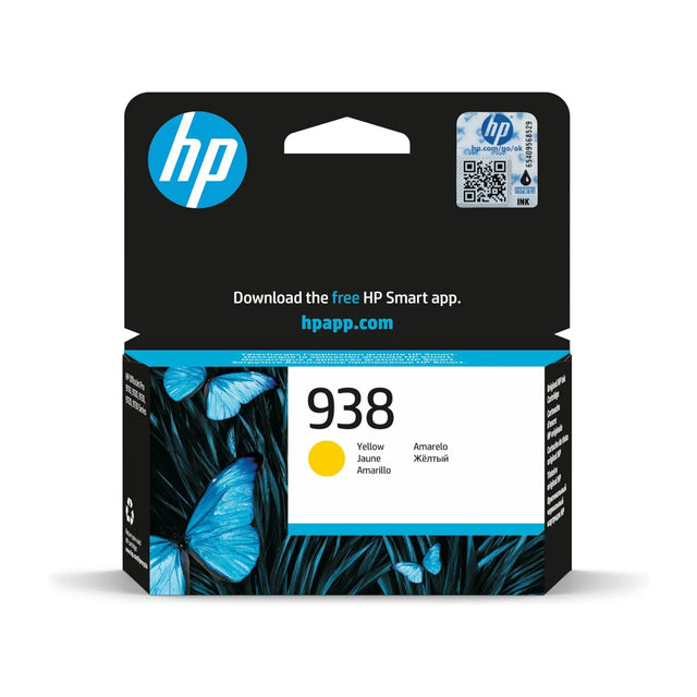 HP 938 Yellow Original Ink Cartridge | Compactible with HP OfficeJet Pro 9110, 9120, 9130, 9123, 9720 & 9730 HP