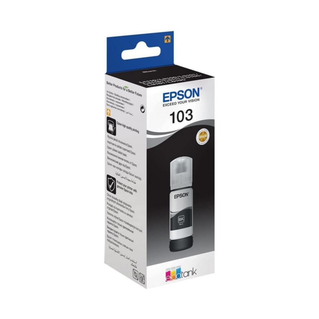 Epson 103 Ecotank Ink Bottle, Black Ink For Printer Refill, 65ml