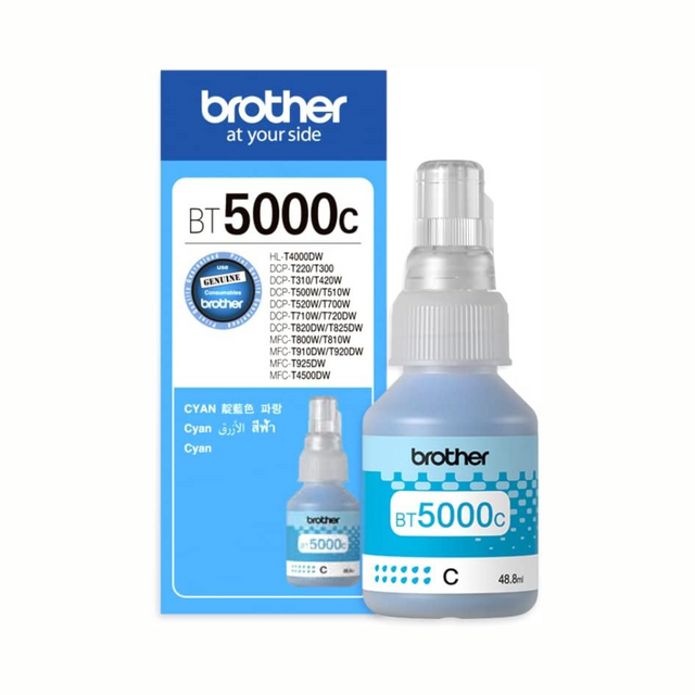 Brother Ink Bottle, Cyan, 7.6 X 5.1 X 15.2 cm, Bt5000C