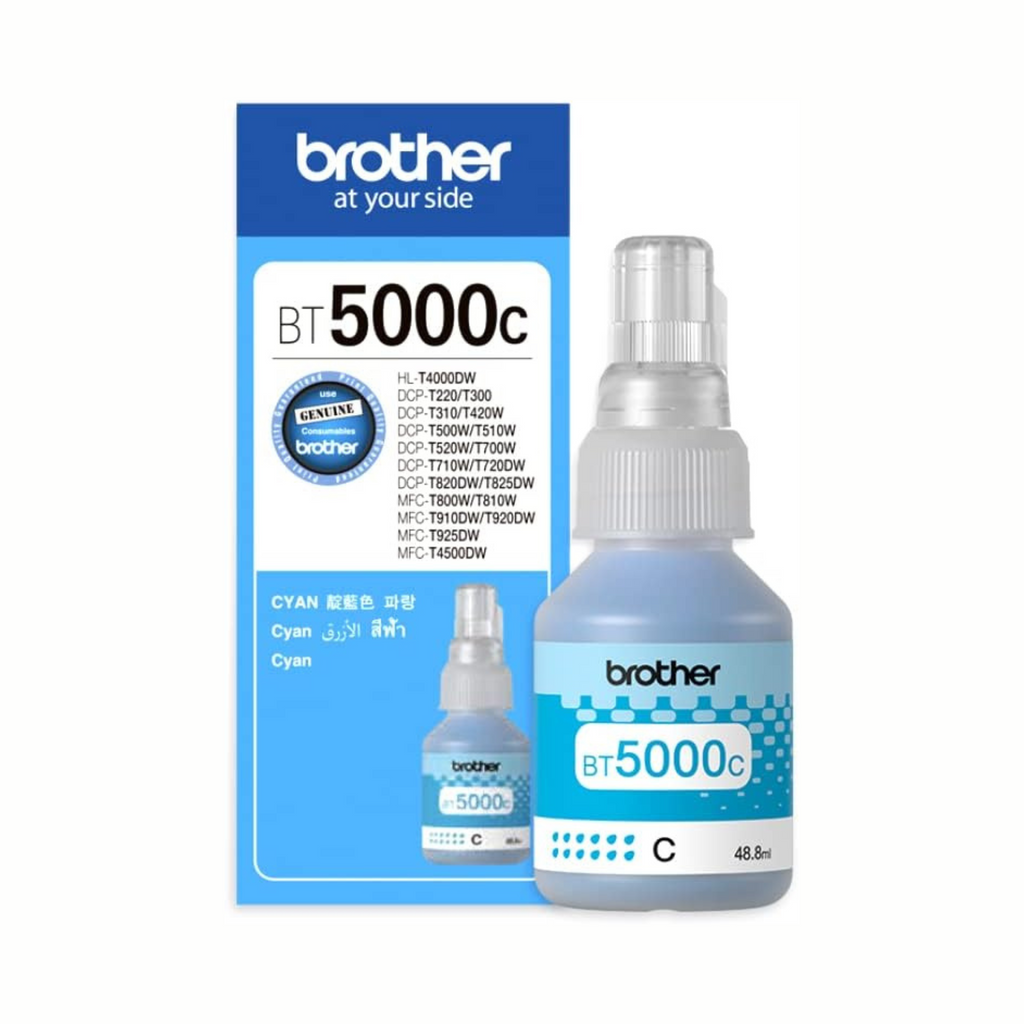 Brother Ink Bottle, Cyan, 7.6 X 5.1 X 15.2 cm, Bt5000C