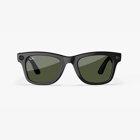 Meta Ray-Ban Wayfarer Matte Black Clear/Graphite Green Transitions RW4006 Size 50-22