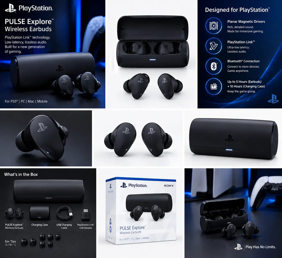 PlayStation 5 Pulse Explore Wireless Earbuds – Planar Magnetic Drivers
