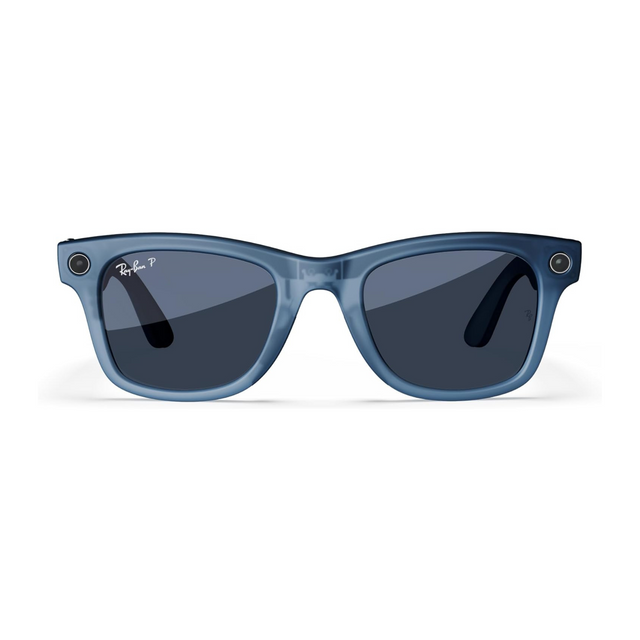 Meta Ray-Ban Wayfarer 53/22/155 Matte Jeans Polar Dusty Blue, Large RW4008