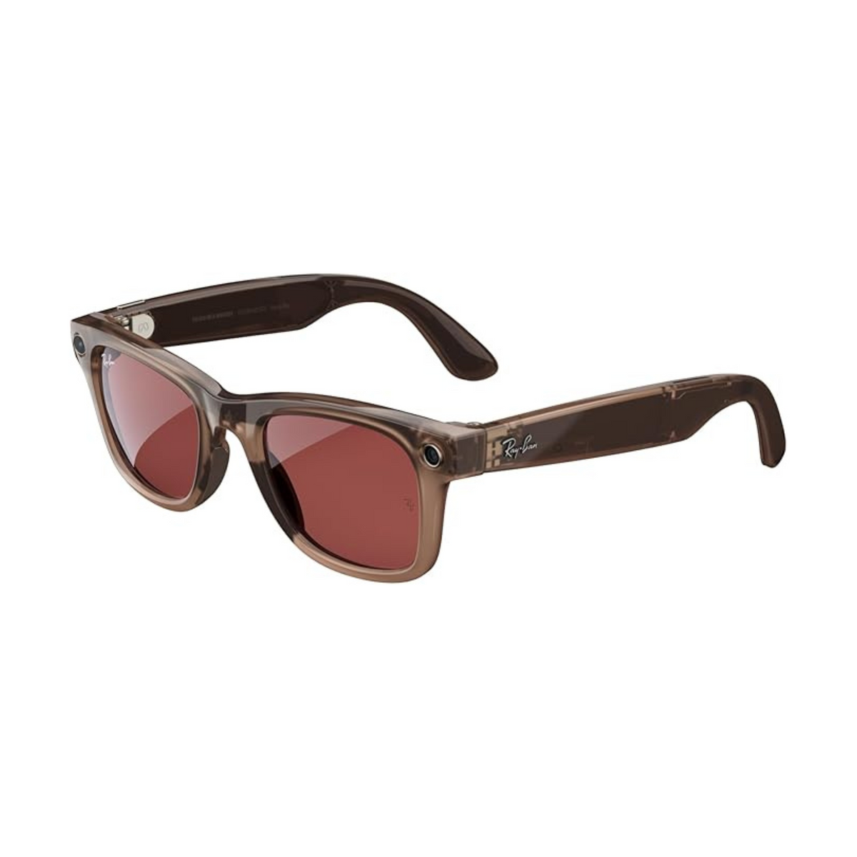 Meta Ray-Ban Smart Glasses 50/22/150 Wayfarer, Warm Stone/Transitions Watermelon Red, regular RW4006