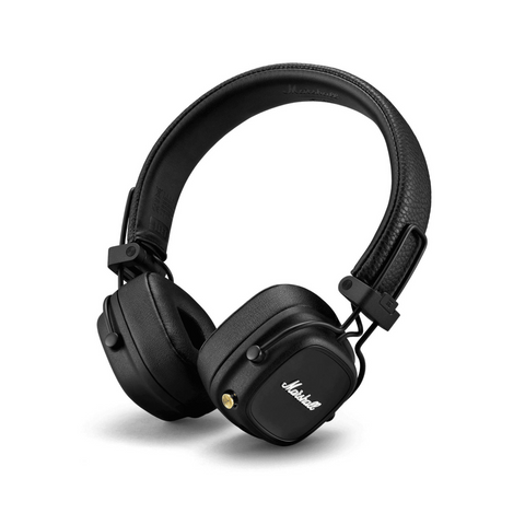Marshall Major IV Foldable Bluetooth Headphones, With Wireless Charging, 80 Hours of Playtime, 20Hz - 20kHz Frequency Response, 40mm Speaker Diameter, Over Ear, Black | Major IV