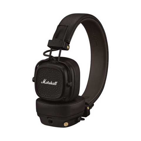 Marshall Major V Bluetooth Headphones, 40mm Dynamic Drivers, Bluetooth 5.3 Wireless Connectivity, 3.5mm Input/Output Wired Connectivity, Rugged & Foldable Design, Brown | Major-V
