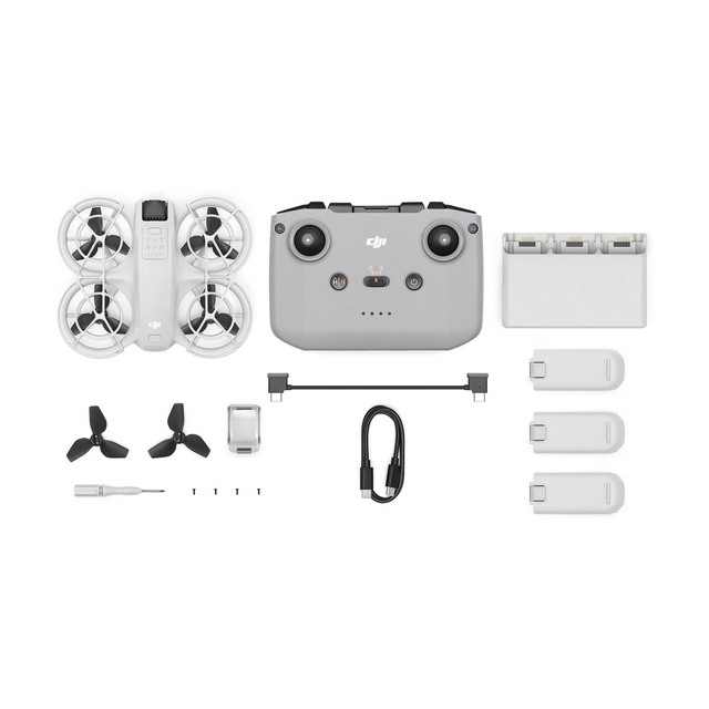 Dji Neo Fly More Combo, Drone With 4K UHD Camera For Adults And Kids, 135g Follow Me Drone With Palm Takeoff, AI Subject Tracking, QuickShots, Stabilized Video, With RC-N3 & 3 Batteries For 60 Flights
