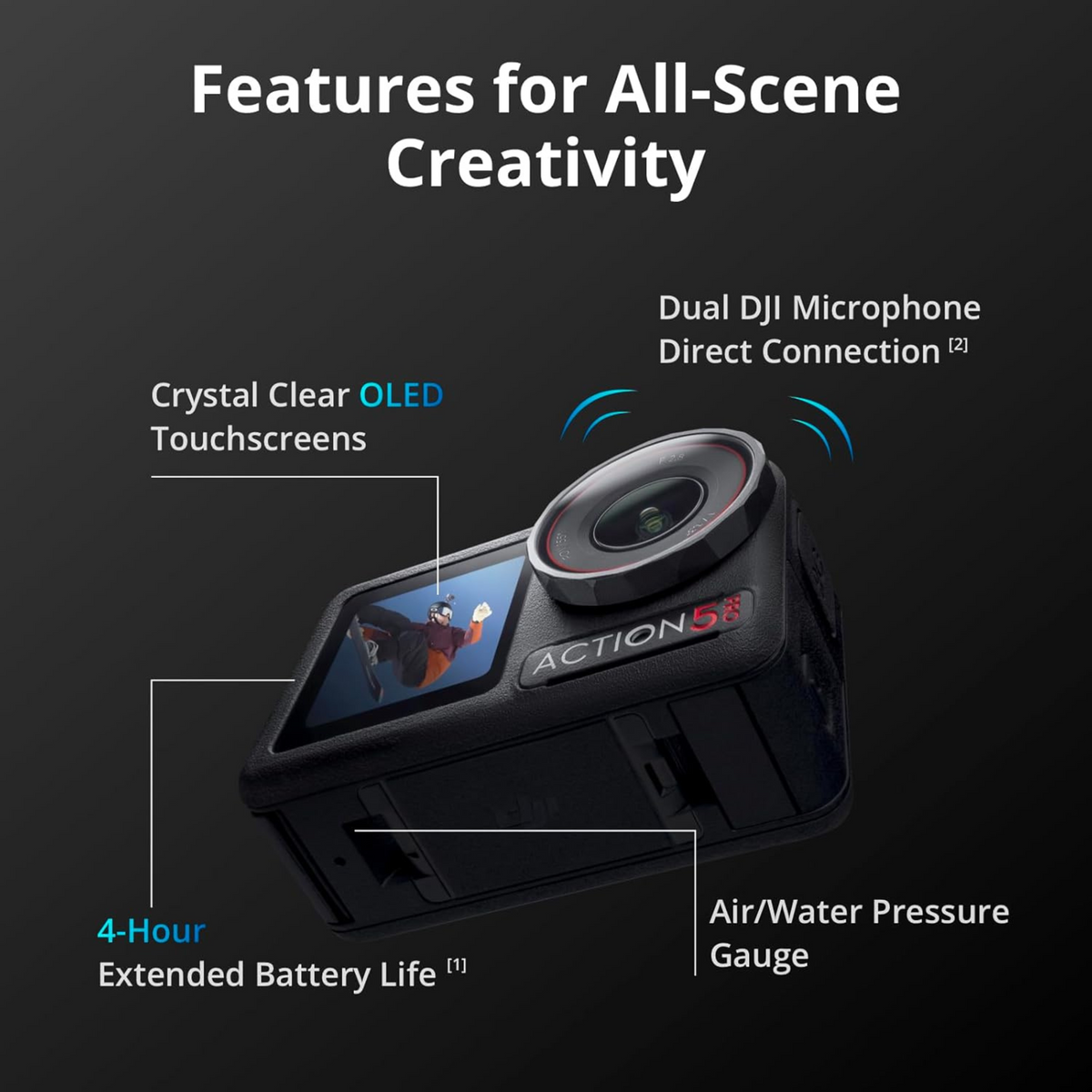 DJI Osmo Action 5 Pro Adventure Combo, Action Camera 4K for Travel, Vlog