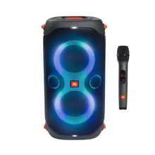 JBL Party Box 110 and Wireless Microphone Bundle Speaker and Microphone with LED Light Effect, 160W Power, 12 Hour Playback, IPX4 Waterproof - Black