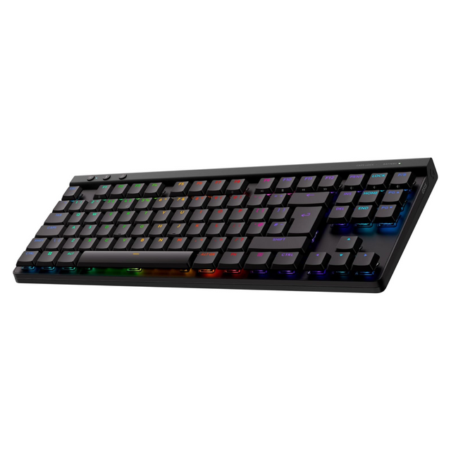 Logitech G515 LIGHTSPEED TKL Low Profile Wireless Gaming Keyboard, LIGHTSYNC RGB, Thin Tenkeyless Design, PBT Keycaps, Tactile/Brown Mechanical Switches - Black