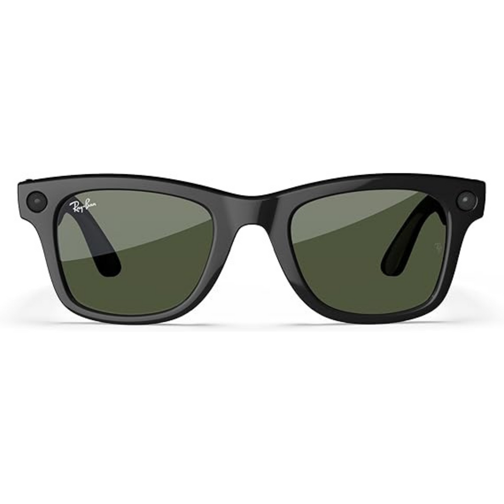 Meta Ray-Ban Wayfarer (Large) 53/22/155 Smart Glasses Shiny Black, G15 Green RW4008
