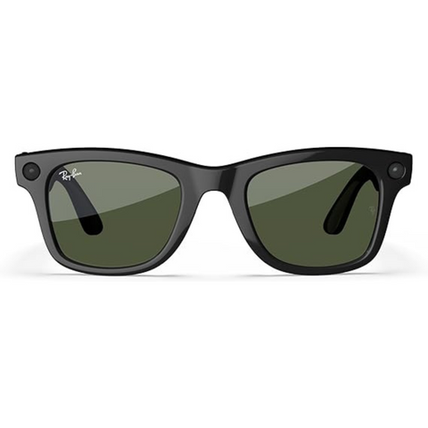 Meta Ray-Ban Wayfarer (Large) 53/22/155 Smart Glasses Shiny Black, G15 Green RW4008