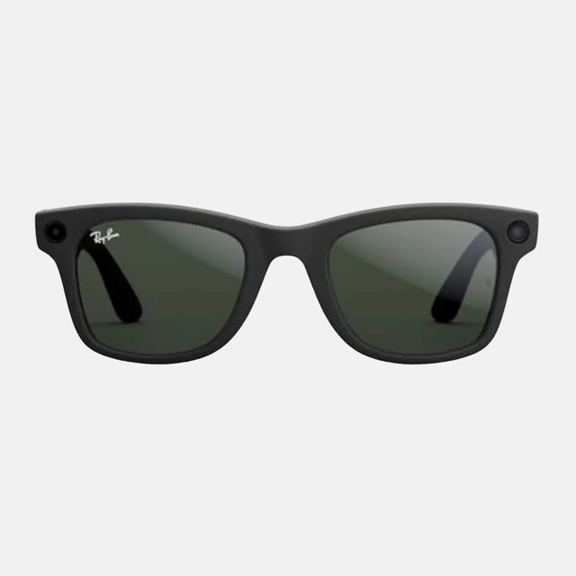 Meta Blank Square Sunglasses, Matte Black/Clear to Graphite Green Transitions, RW4008 Size 53-22 Meta Ray-Ban