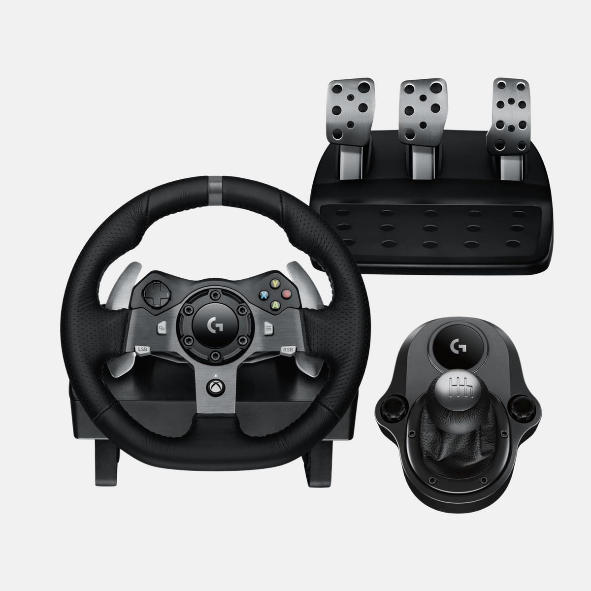 Logitech G920 Driving Force Racing Wheel for Xbox One and PC & Driving Force Racing Shifter for G29 and G920  941-000130, Black