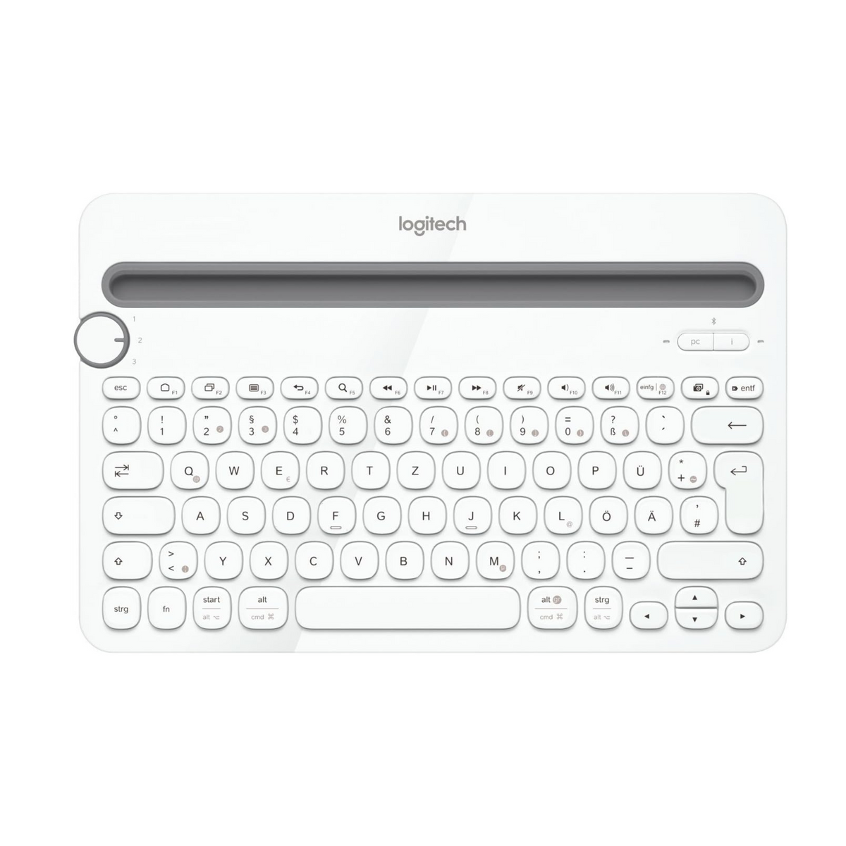 Logitech K480 Wireless Multi-Device Keyboard for Windows, Apple iOS android  PC/Mac/Laptop/Smartphone/Tablet, English Layout - White