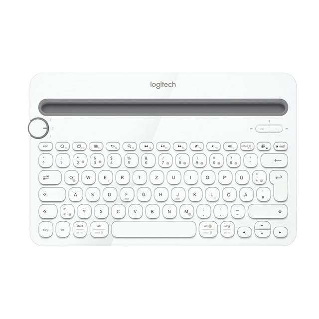 Logitech K480 Wireless Multi-Device Keyboard for Windows, Apple iOS android  PC/Mac/Laptop/Smartphone/Tablet, English Layout - White