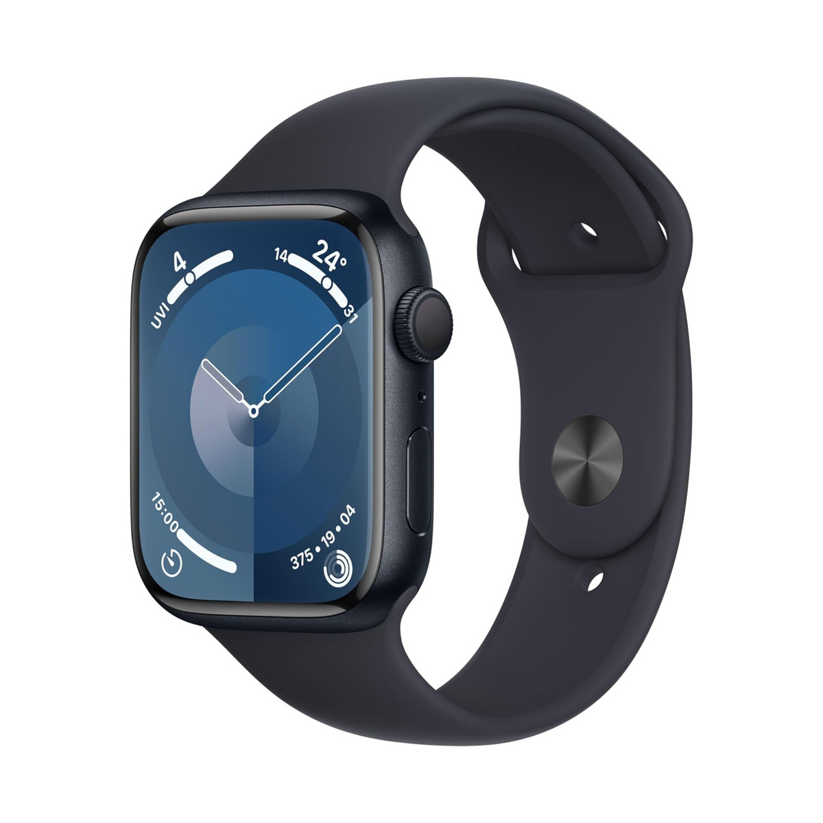 Apple Watch Series 9 [GPS 45mm] Smartwatch with Midnight Aluminum Case with Midnight Sport Band S/M. Fitness Tracker, Blood Oxygen & ECG Apps, Always-On Retina Display, Water Resistant